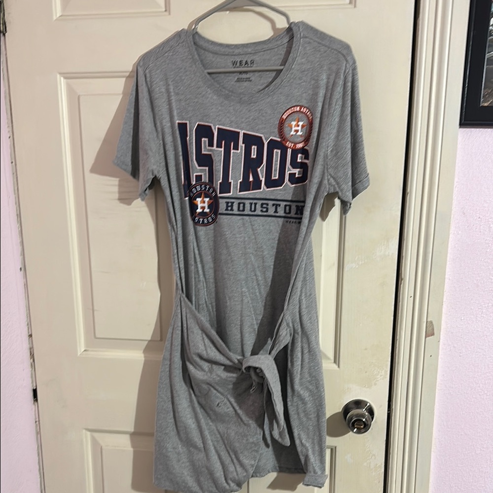 WEAR by Erin Andrews Astros Gray T-Shirt Dress